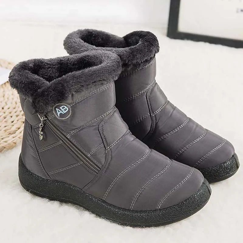 Bottes d'Hiver Femme Étanches avec Fourrure